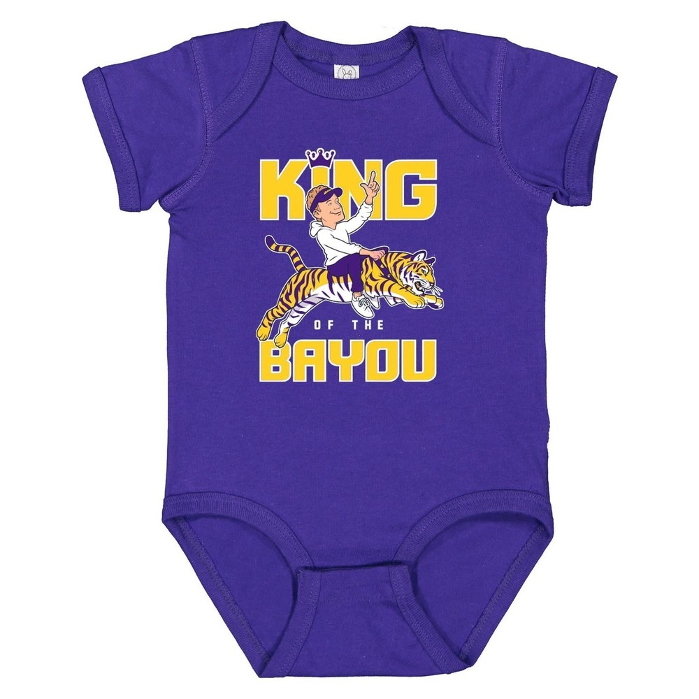 Lane Kiffin King Bayou LSU  Baby 1 Piece Leotard Onesie